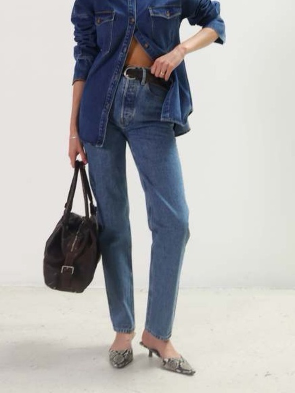 ÉTICA Leia Ultra High Rise Straight Jeans Bluestone Size 26 NWT